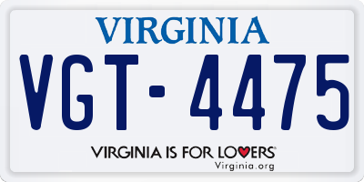 VA license plate VGT4475