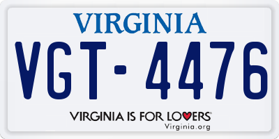 VA license plate VGT4476