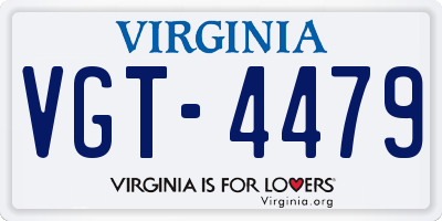 VA license plate VGT4479
