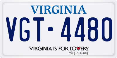 VA license plate VGT4480