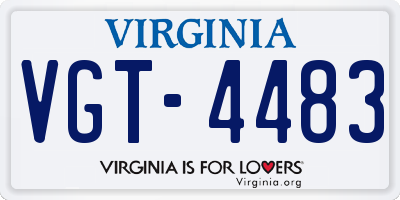 VA license plate VGT4483