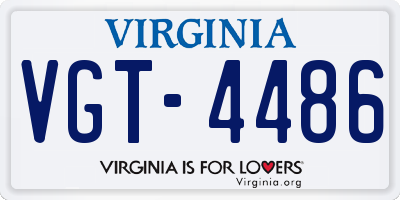 VA license plate VGT4486