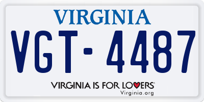 VA license plate VGT4487