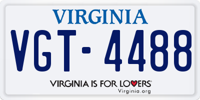 VA license plate VGT4488