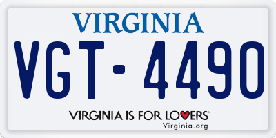 VA license plate VGT4490