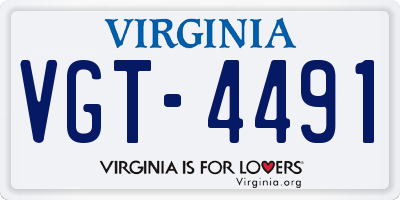 VA license plate VGT4491
