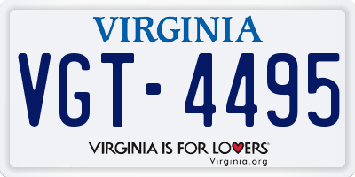 VA license plate VGT4495