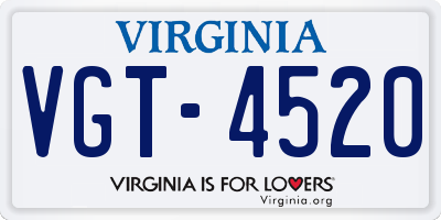 VA license plate VGT4520