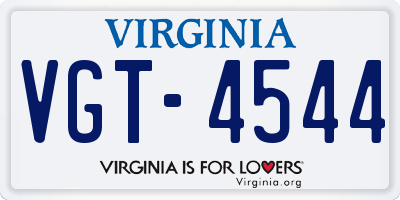 VA license plate VGT4544