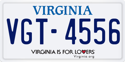 VA license plate VGT4556
