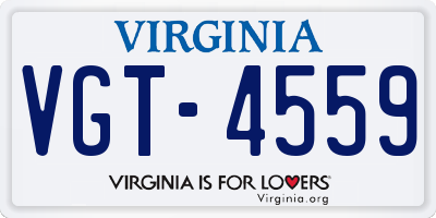 VA license plate VGT4559
