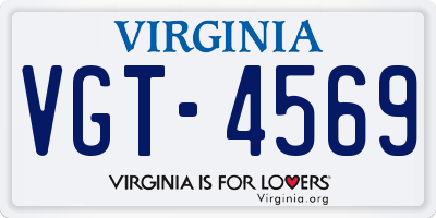 VA license plate VGT4569