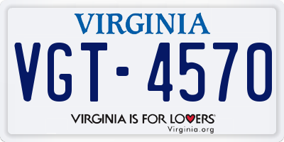 VA license plate VGT4570