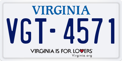 VA license plate VGT4571