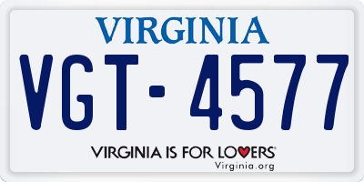 VA license plate VGT4577