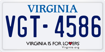 VA license plate VGT4586