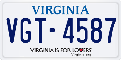 VA license plate VGT4587