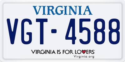 VA license plate VGT4588