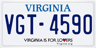 VA license plate VGT4590