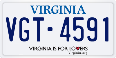 VA license plate VGT4591