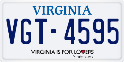 VA license plate VGT4595