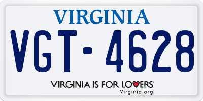 VA license plate VGT4628