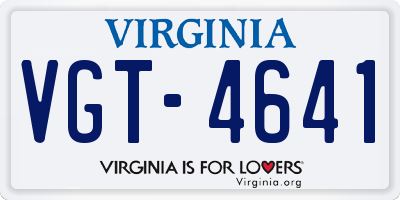 VA license plate VGT4641