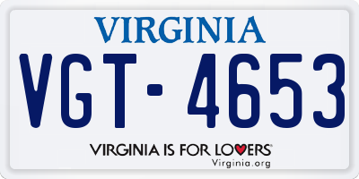 VA license plate VGT4653