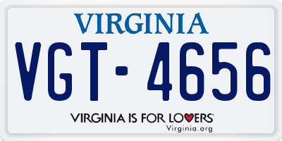 VA license plate VGT4656
