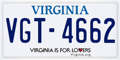 VA license plate VGT4662