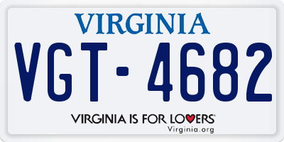 VA license plate VGT4682
