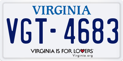 VA license plate VGT4683