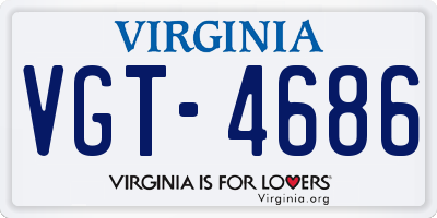 VA license plate VGT4686