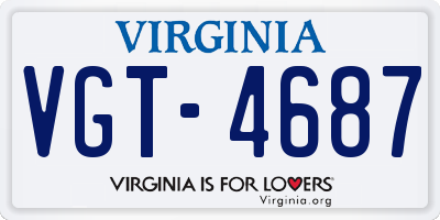 VA license plate VGT4687