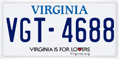 VA license plate VGT4688