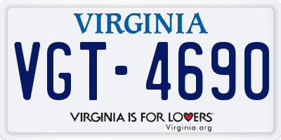 VA license plate VGT4690