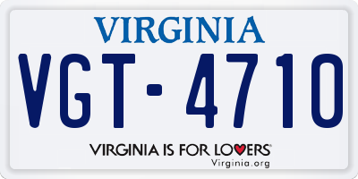 VA license plate VGT4710