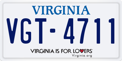 VA license plate VGT4711
