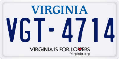 VA license plate VGT4714