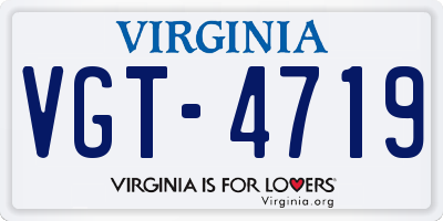 VA license plate VGT4719
