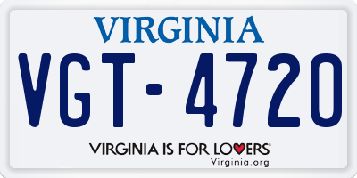 VA license plate VGT4720