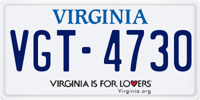 VA license plate VGT4730