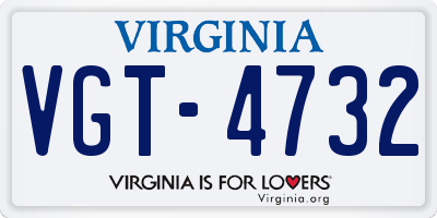 VA license plate VGT4732