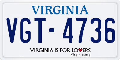 VA license plate VGT4736