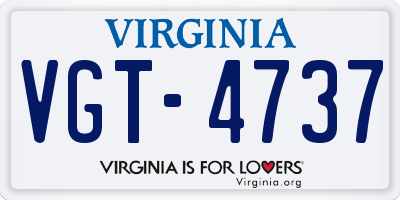 VA license plate VGT4737
