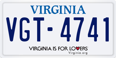 VA license plate VGT4741