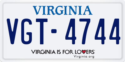 VA license plate VGT4744