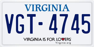 VA license plate VGT4745