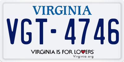 VA license plate VGT4746
