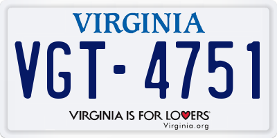 VA license plate VGT4751